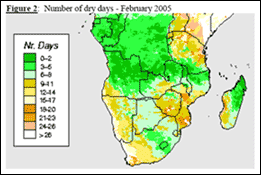 Number of dry days - February 2005