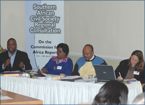 Panel - Brian Kagoro, Susan Sikaneta, Sehoai Santho, Hester le Roux, 14 June 2005