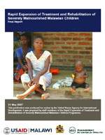 Rapid expansion of treatment and rehabilitation of severely malnourished Malawian children
